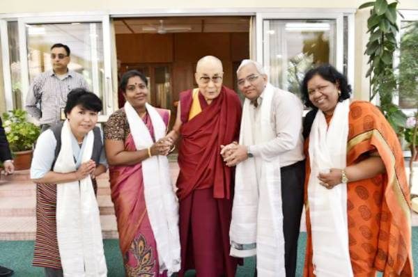 Mahalakshmi with His Holiness the Dalai Lama